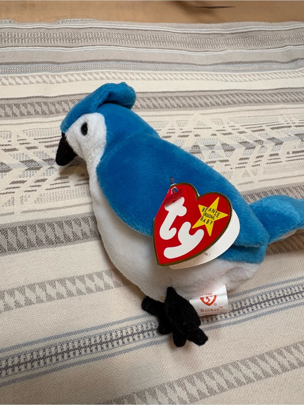 Ty “Rocket” Rare Blue Jay Bird Beanie Baby with Tag
